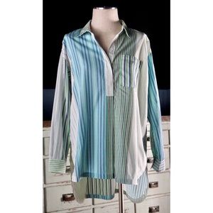 Anthropologie Alix Striped Oversized Shirt New S